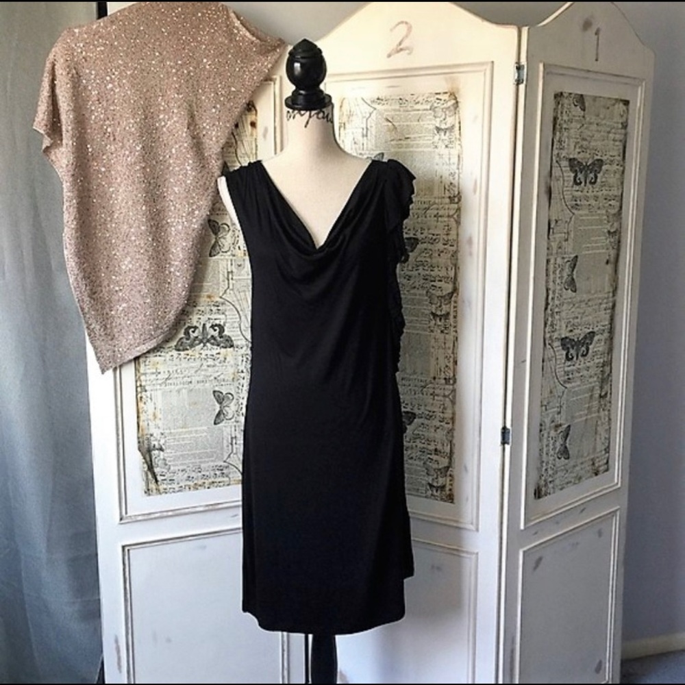 Daisy Feuntes  little black ruffle dress Sz Xl